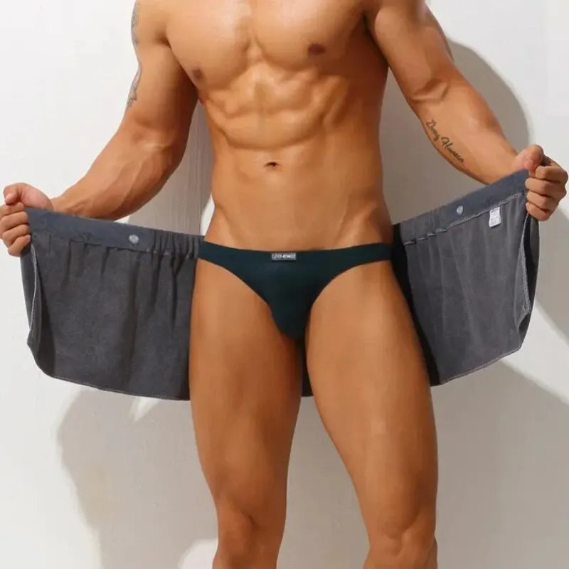 Men Wearable Bath Towel Pants Soft Microfiber Magic Underwear Sexy Man Swimming Panties Gym Sauna Travel Beach Boxer for Adults