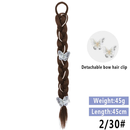 LUPU Synthetic Braided Ponytails Hair Extensions For Women With Elastic Hair Band Hairpieces Natural Black Brown Fake Hair