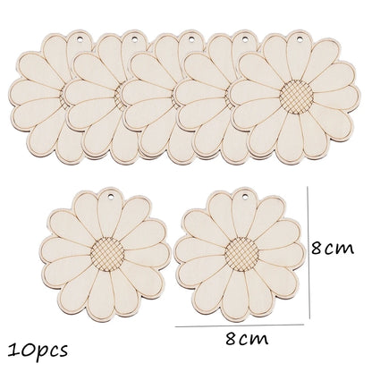 10pcs/set Easter Spring Wooden Ornament Insect Flower Hanging Pendants 2024 Spring Home Decorations DIY Gifts Wrapping Supplies