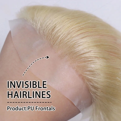 7# Brown Natural Human Hair Toupee Men Forehead Hairpiece Patch Invisible Seamless Ultra Thin Skin PU Men's Capillary Prosthesis