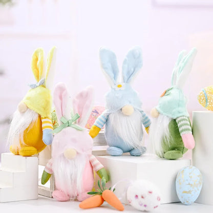 Easter Faceless Gnome Rabbit Doll Handmade Reusable Home Decoration Spring Hanging Bunny Ornaments Kids Gifts