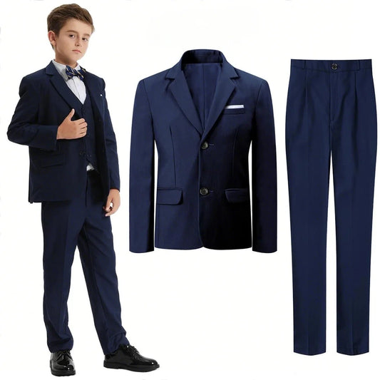 Suit for Kids Boys Easter Outfit Church Party Blazer Wedding Ceremony Flower Piano Performance Birthday Gift Clothes Set 3 PCS
