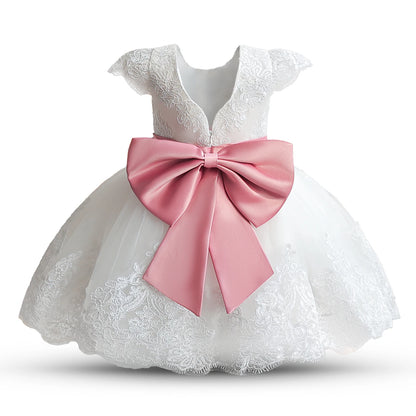 Embroidery Elegant Princess Dress for Girls Luxury Golden Lace Vintage Children Festival Party Gown Baby Formal Weddings Dresses
