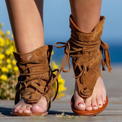 2024 Women Retro Sandals Gladiator Ladies Clip Toe Vintage Boots Casual Tassel Rome Fashion Summer Woman Shoes Female Sandalias