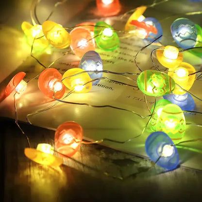 2M 20LED 2025 Easter Rabbit Carrot LED String Light Chick Eggs Fairy Light Garland kids room Happy Easter Party Home Decoration
