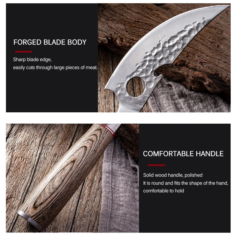 Forged Stainless Steel Kitchen Chef Boning Knifes Handmade Fishing Knife Meat Cleaver Butcher Knife Meat Cleaver Cooking Tools