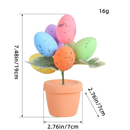 Easter Egg Potted Plant Artificial Tabletop Easter Egg Tree Decor for Easter Home Decor Centerpiece Flower Arrangement