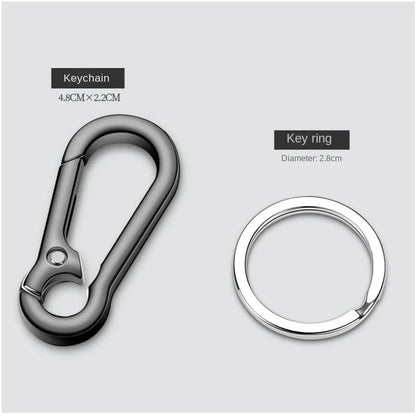 Zinc Alloy Car Key Chain Anti-Lost Keychain With KeyRing Simple Gourd Buckle Carabiner Keychain Auto Waist Belt Clip Holder