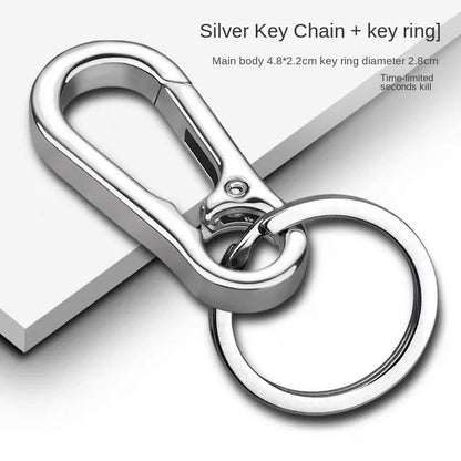 Zinc Alloy Car Key Chain Anti-Lost Keychain With KeyRing Simple Gourd Buckle Carabiner Keychain Auto Waist Belt Clip Holder