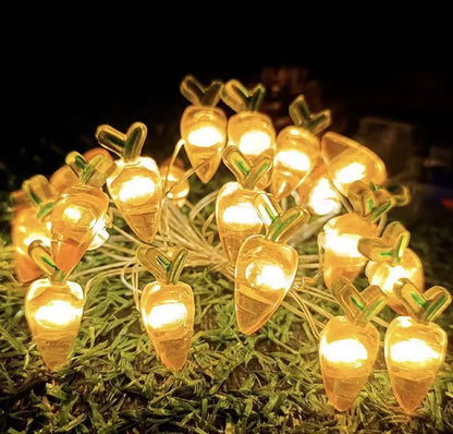 2M 20LED 2025 Easter Rabbit Carrot LED String Light Chick Eggs Fairy Light Garland kids room Happy Easter Party Home Decoration