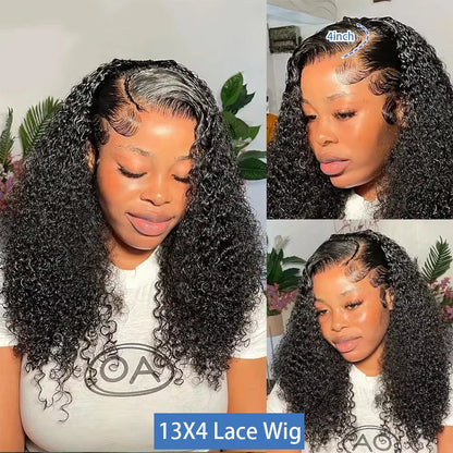 250% Density HD 13x4 Lace Jerry Curly Bob Wig Burgundy 99J Human Hair Wig 100% Remy Human Hair Dark Brown Chocolate Color #4