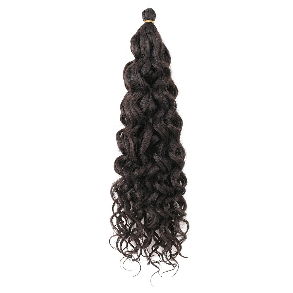Hawaii Ocean Wave Braiding Synthetic Hair Curly Crochet Hair Extension Goddess Locs Premium Hair Boho Style Hairpiece For Women