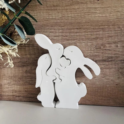 Easter Bunny Candle Decoration Silicone Molds DIY Gypsum Aromatherapy Family Rabbit Ornament Resin Mold Home Handicrafts Casting