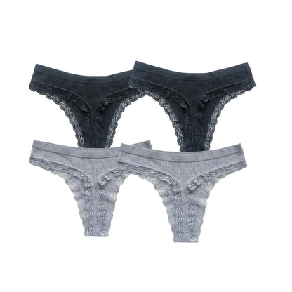 4Pcs/Set Cotton Panties Women G-string Female Underpants Sexy Lingerie M-XL Soft Seamless Underwear Low Waist Panties Intimates