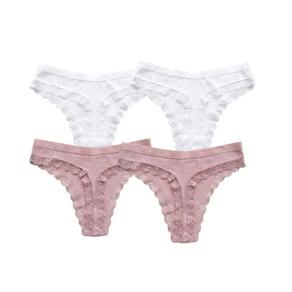 4Pcs/Set Cotton Panties Women G-string Female Underpants Sexy Lingerie M-XL Soft Seamless Underwear Low Waist Panties Intimates