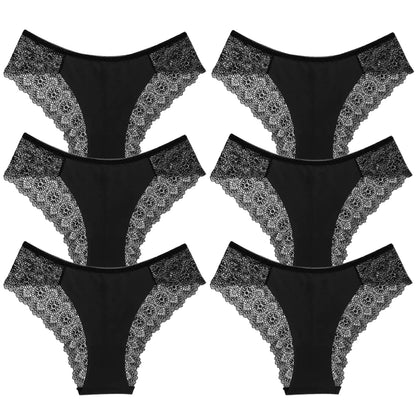 BZEL 6PCS/Set Women's Panties Fashion Lace Briefs Woman Breathable Comfortable Underwear Sexy Lingerie Hollow Out Hot Underpants