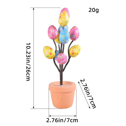Easter Egg Potted Plant Artificial Tabletop Easter Egg Tree Decor for Easter Home Decor Centerpiece Flower Arrangement