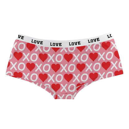 Sexy Lips Print Boxer Brief Valentine'S Day Lingeie High Waist Boyshort Love Underpants Female Underwear