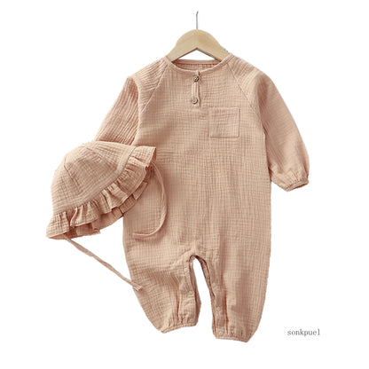 Baby Clothes Newborn Jumpsuit Girls Boys Muslin Spring Autumn Cotton Long Sleeve Infants Romper 0-24M