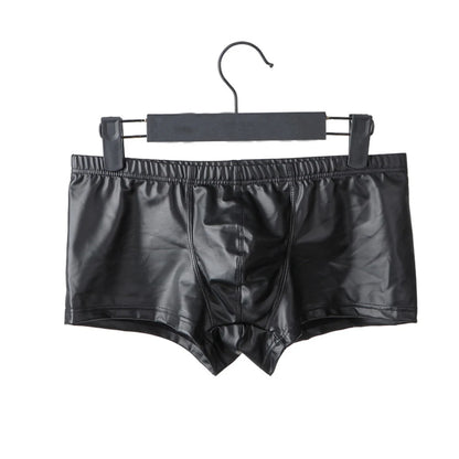 Men's Panties Sexy Lingerie Faux Leather Patent Leather Briefs Pouch Underwear Black Tight Mens Gifts Trunks Fashion Underpants
