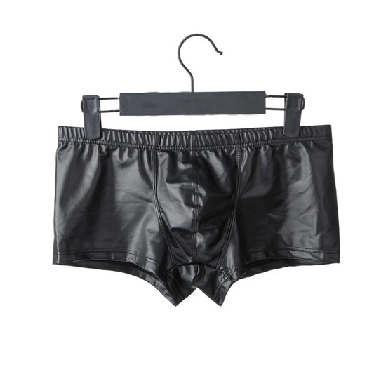 Men's Panties Sexy Lingerie Faux Leather Patent Leather Briefs Pouch Underwear Black Tight Mens Gifts Trunks Fashion Underpants