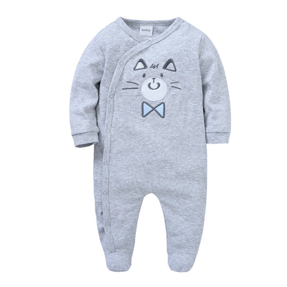 KAVKAS 1/3 Pcs Baby Boys Rompers Cartoon Print Overalls Cotton Infant Clothing Kids Jumpsuit Newborn Pajimas 0-3 Months