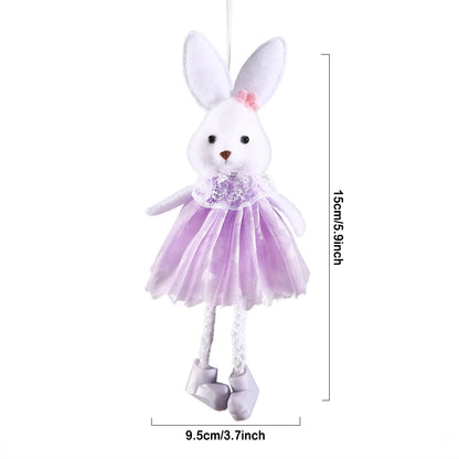 24cm Easter Flower Bunny Ornaments Pink Yellow Gauze Skirt Bunny Easter Party Decor Supplies Home Desktop Decorations Kids Gifts