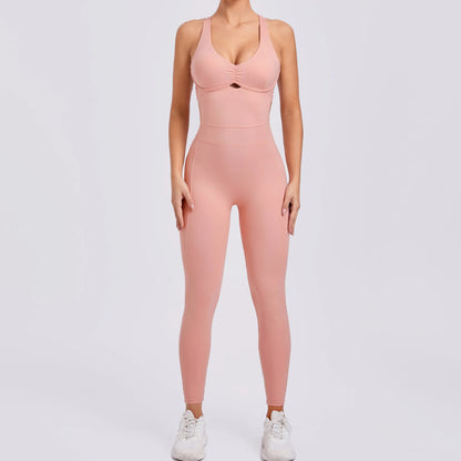 Yoga Set Workout One-piece Suit Women Sports Push Up Yoga Clothes Backless Activewear Fitness Set Women Gym Jumpsuit Female