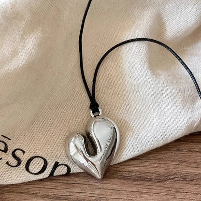 Women's Fashion New Heart Pendant Adjustable Pull-out Necklace For Party Gifts Pendant Jewelry  Accessories Free Shipping