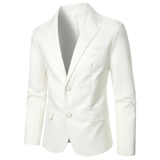 Men's Suit Jacket Solid Color Button Business Casual Style Men Blazer Wedding Groomsman Stage Performance Dinner Party Men Coat