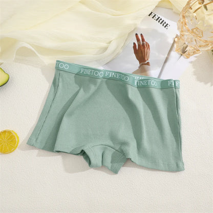 Women's Cotton Panties Boxer Underwear Female Sexy Letter Belt Safety Shorts Seamless Solid Color Intimates Mid Waist Boyshorts