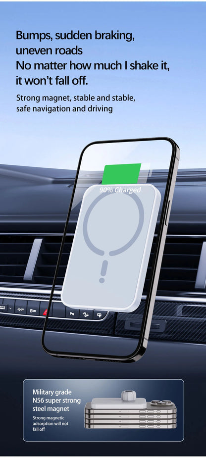 15W Magnetic Car Wireless Charger For Magsafe iPhone 12 13 14 15 16 Pro Max Air Vent Car Phone Holder Stand Fast Car Charging