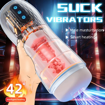 Sex Toy Automatic Sucking Male Masturbator Cup Vibration Blowjob Machine Heating Masturbation Adult for Men Masturbate Supplies