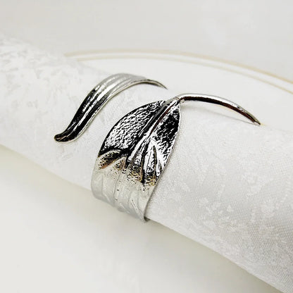 4PCS Christmas Wedding Easter Napkin Rings,Plum Blossom Golden Napkin Buckles,Dinner Parties Dining Table Decor Napkin Holder