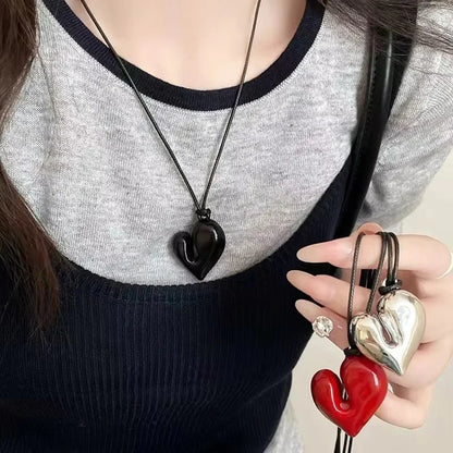 Women's Fashion New Heart Pendant Adjustable Pull-out Necklace For Party Gifts Pendant Jewelry  Accessories Free Shipping