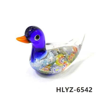 Murano Glass Duck Mini Figurines Craft Ornaments Cute Animal Statue Easter Home Desktop Decor Collection New Year Gifts for Kids