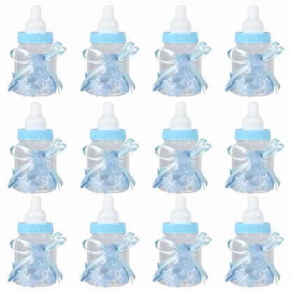 12pcs Clear Candy Chocolate Boxes Plastic Feeder Feeding Bottle For Wedding Party Birthday Baby Shower Favors Maternity Gifts