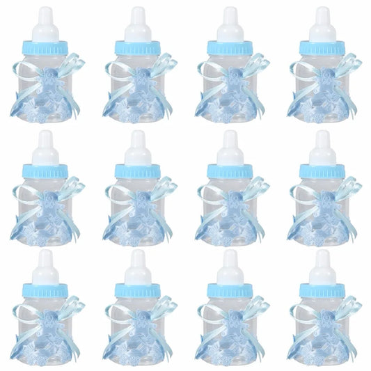 12pcs Clear Candy Chocolate Boxes Plastic Feeder Feeding Bottle For Wedding Party Birthday Baby Shower Favors Maternity Gifts