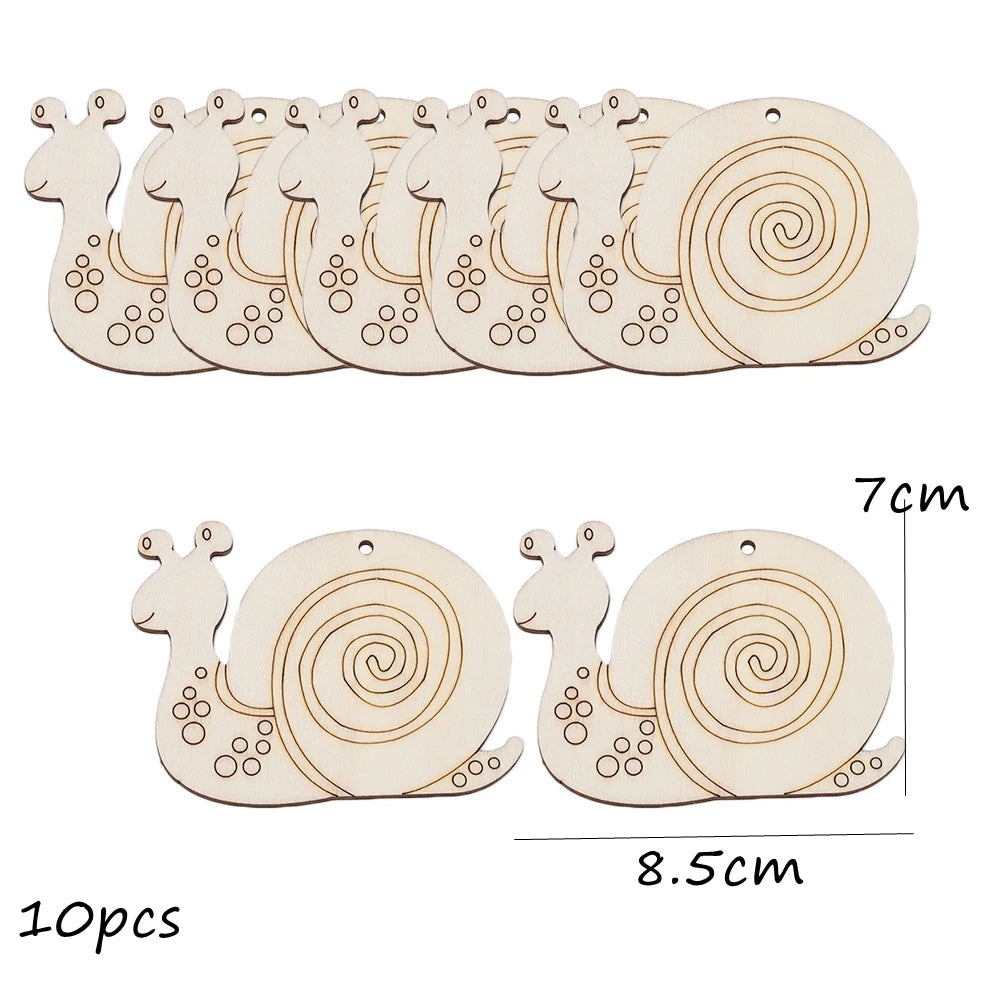 10pcs/set Easter Spring Wooden Ornament Insect Flower Hanging Pendants 2024 Spring Home Decorations DIY Gifts Wrapping Supplies