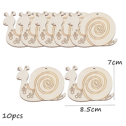10pcs/set Easter Spring Wooden Ornament Insect Flower Hanging Pendants 2024 Spring Home Decorations DIY Gifts Wrapping Supplies