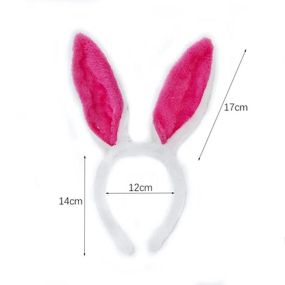 Cute Colorful Bunny Ear Easter Headbands Plush Adult Kids Headwear Rabbit Ear Hair Accessories Masquerade Tiara Adult Children