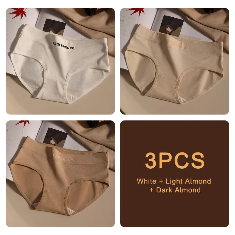 3PCS/set Fashion Seamless Women Panties Underpanties Sports Soft Female Underwear Large Size Sexy Pure Cotton Women's Intimates