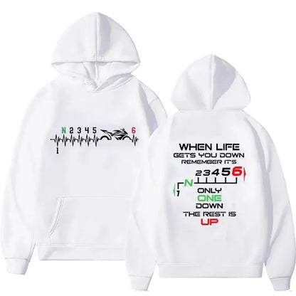 1N23456 Motorcycle Gear Biker Heartbeat Print Men's Hoodies male Pullover Clothing Oversized Sweatshirts Graphic Women Tracksuit