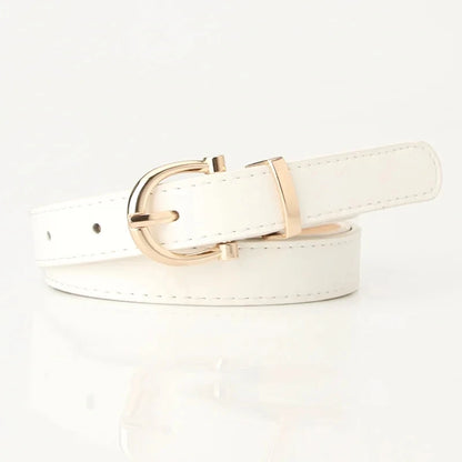 2024 Women Belts New PU Leather Simple Metal Buckle Belt Girls Dress Jean Pants Waistband Belts for Lady Luxury Designer Brand