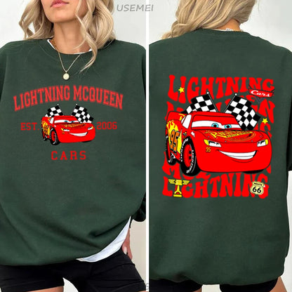 Lightning McQueen Car Graphic Sweatshirts Harajuku Funny Men Women Cars Hoodies Long Sleeve Pullover Crewneck Sweatshirts