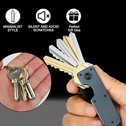 Minimalist Key Organizer Keychain, Compact Aluminum Keyholder, Holds 2-5 Keys, Business Gifts for Men and Women