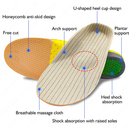 Krolik Orthotic Gel Insoles For Sneaker Orthopedic Flat Foot Cushion Insert Arch Support Pad Foot Pain-relieving Man Women