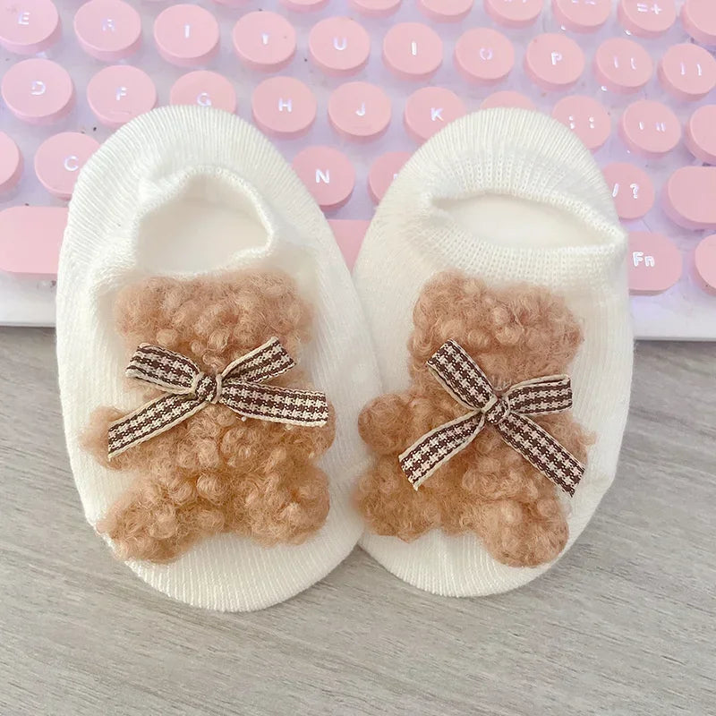 New Baby Infant Socks Cute Bear Newborn Boy Girls Short Sock Kids Toddler Soft Cotton Animal Design Children's Breathable Socken