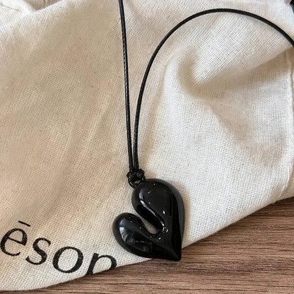 Women's Fashion New Heart Pendant Adjustable Pull-out Necklace For Party Gifts Pendant Jewelry  Accessories Free Shipping