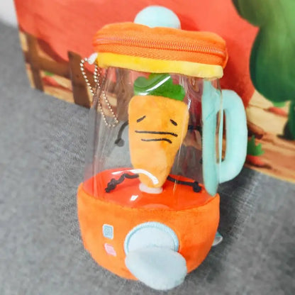 Fun Drawstring Rotating Plush Toy Carrot Blender Plush Pull String Wind-up Carrot Juicer Plush Toy Interactive